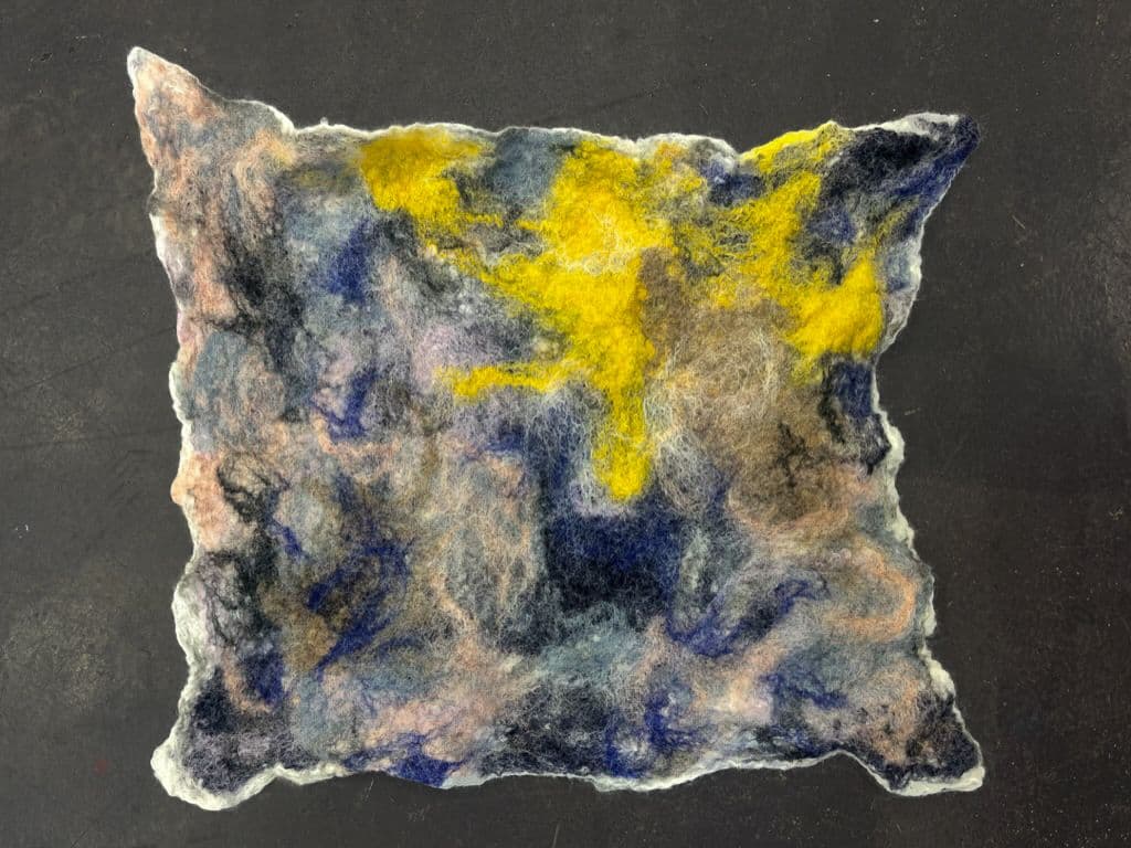 Wet felted piece